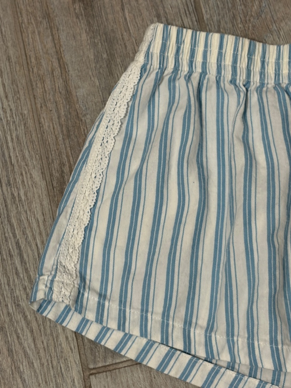 LIKE NEW! Women's Wild Fable Blue/White Striped Lace Cotton Boxers - MEDIUM